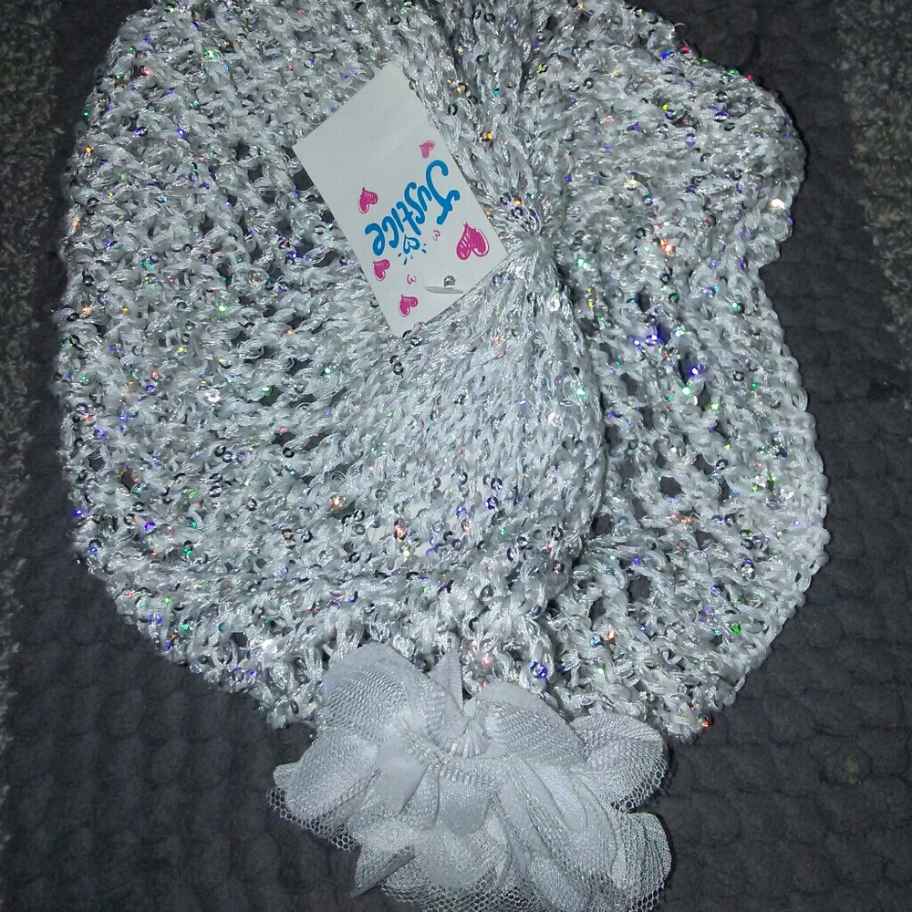 NWT- JUSTICE SUMMER KNIT HAT W/ SPARKLE, SO CUTE!!